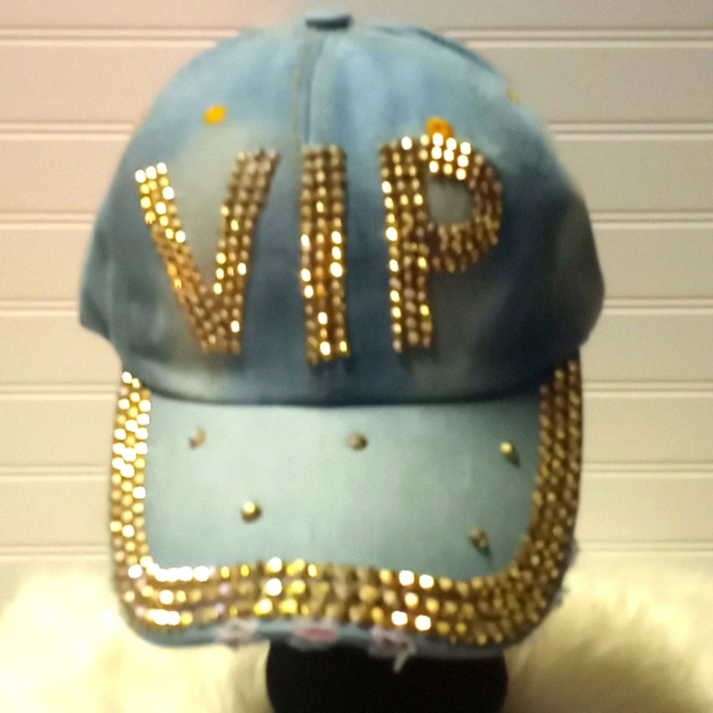 VIP Gold Bling 💎 Denim Baseball Cap